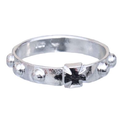 Sterling Silver Cross Rosary Ring