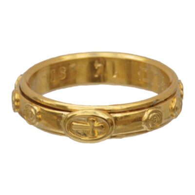 Sterling Silver 18K Gold Plated Spinning Rosary Ring