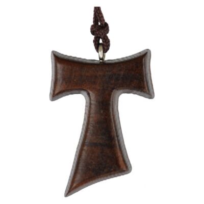 1.5" Tau Jujube Wood Cross Necklace
